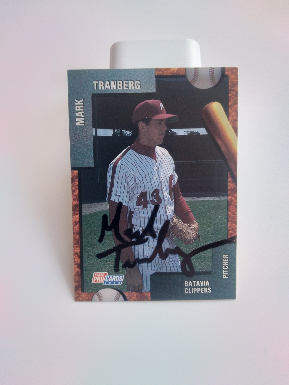 Batavia Clippers Mark Tranberg Autographed Baseball Card - White/Red